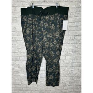 Athleta Trekkie North Printed Jogger Plus Size 26 3x Green Floral Drawstring NEW